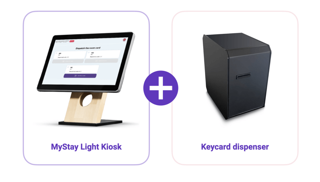 MyStay Light Kiosk combined with a Keycard dispenser
