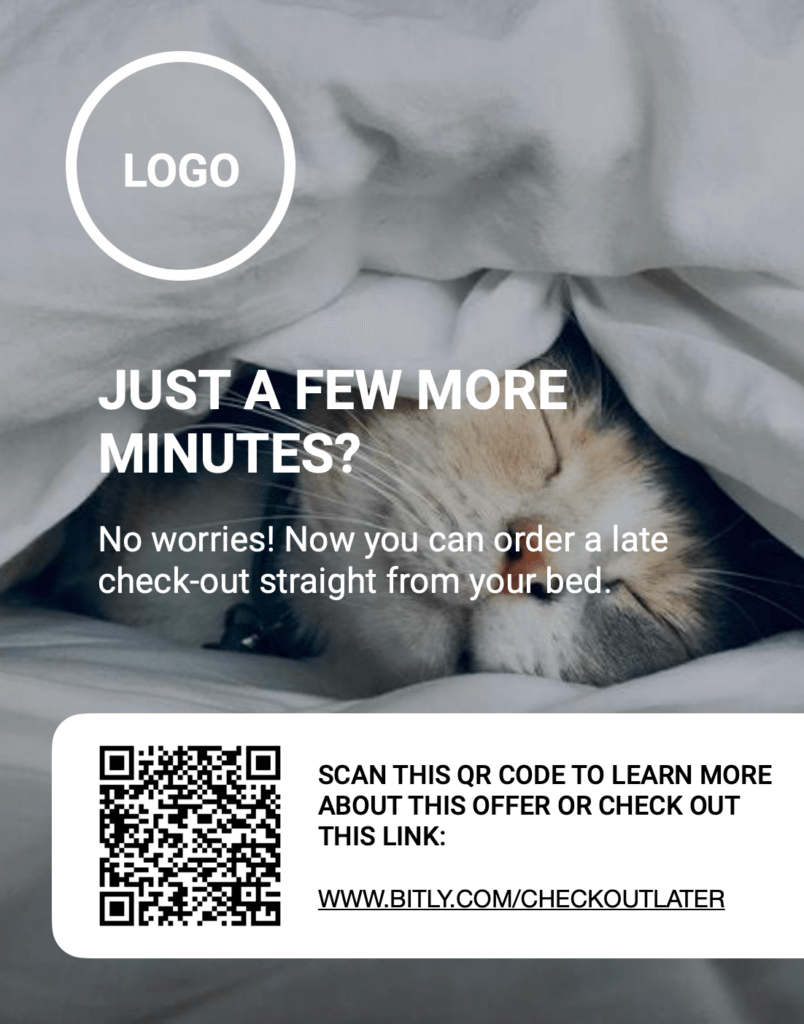 QR codes in hotel - Late check-out
Digital upsell